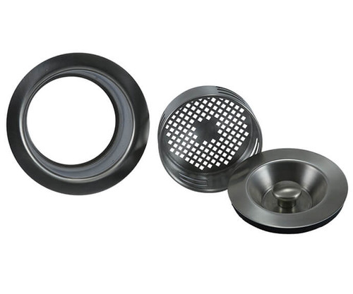 Mountain Plumbing  MT130/BRS Waste Disposer Stopper & Lift Out Strainer with Extended Flange - Brushed Stainless