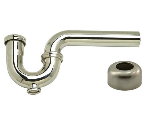 Mountain Plumbing  MT315X/GPB 1-1/2" P-Trap - Traditional Style with Clean-Out Plug & High Box Flange - Polished Gold