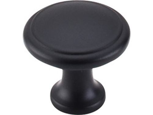 Top Knobs M378 BLK Nouveau Ringed Cabinet Knob 1 1/8" - Flat Black