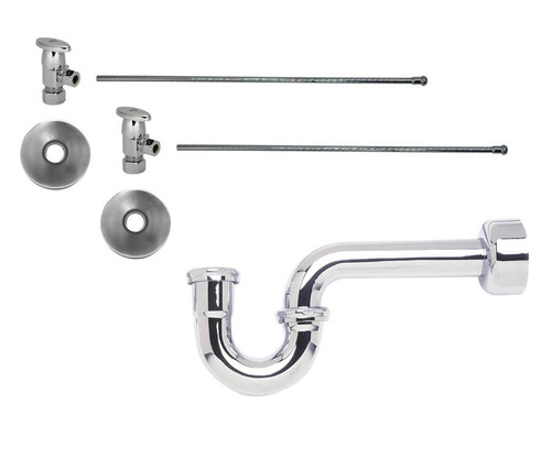 Mountain Plumbing Lavatory Supply Kit - Brass Oval Handle with 1/4 Turn Ceramic Disc Cartridge Valve - Angle, P-Trap 1-1/2" - Champagne Bronze - MT9101-NL/CHBRZ
