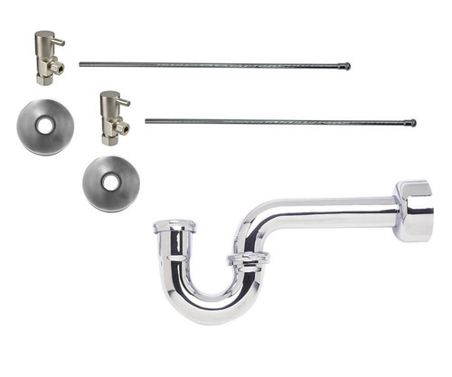 Mountain Plumbing  MT7101-NL/ULB Lavatory Supply Kit - Contemporary Lever Handle with 1/4 Turn Ceramic Disc Cartridge Valve - Angle, P-Trap 1-1/2" - Unlacquered Brass