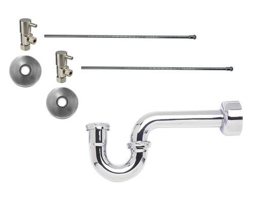 Mountain Plumbing Lavatory Supply Kit - Contemporary Lever Handle with 1/4 Turn Ceramic Disc Cartridge Valve - Angle, P-Trap 1-1/4" - Black Nickel - MT7100-NL/BN