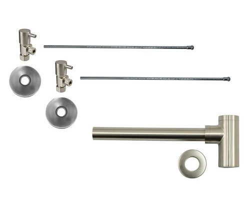 Mountain Plumbing  MT9004-NL/ACP Lavatory Supply Kit - Contemporary Lever Handle with 1/4 Turn Ceramic Disc Cartridge Valve - Angle, Round Bottle Trap - Antique Copper