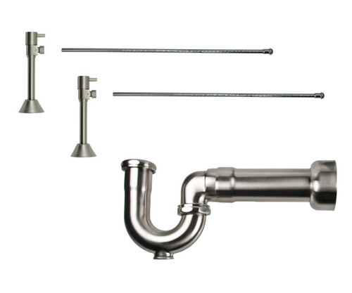 Mountain Plumbing Lavatory Supply Kit - Contemporary Lever Handle with 1/4 Turn Ceramic Disc Cartridge Valve - Angle Sweat, Massachusetts P-Trap - Satin Gold - MT5170L-NL/SG