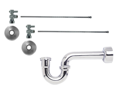 Mountain Plumbing  MT5431-NL/BRN Lavatory Supply Kit - Mini Lever Handle with 1/4 Turn Ball Valve - Angle, P-Trap 1-1/4" - Brushed Nickel