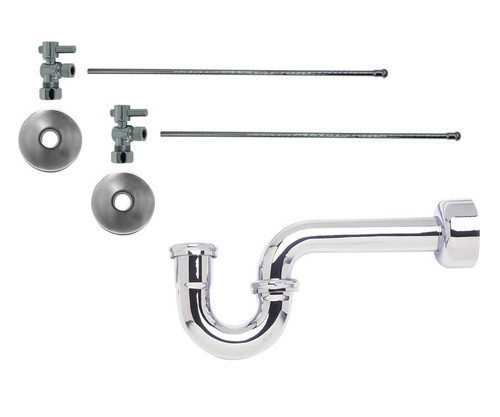 Mountain Plumbing  MT5431-NL/SB Lavatory Supply Kit - Mini Lever Handle with 1/4 Turn Ball Valve - Angle, P-Trap 1-1/4" - Stain Brass