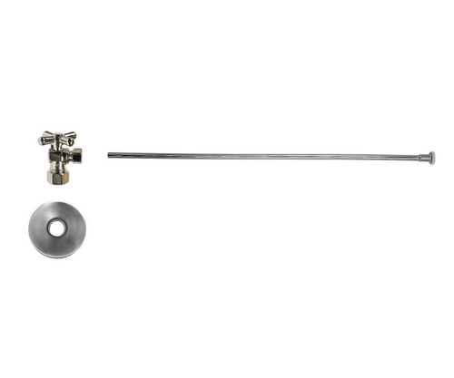 Mountain Plumbing  MT482BX-NL/SG Toilet Supply Kit - Brass Cross Handle with 1/4 Turn Ball Valve - Angle, Flat Head Riser - Satin Gold