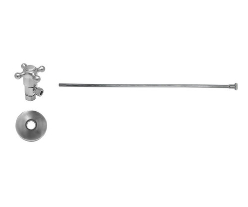Mountain Plumbing Toilet Supply Kit - Brass Cross Handle with 1/4 Turn Ceramic Disc Cartridge Valve - Angle, Flat Head Riser - Weathered Copper - MT4820X-NL/WCP