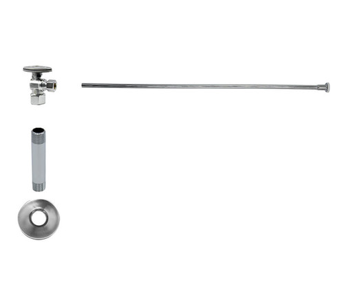 Mountain Plumbing Toilet Supply Kit - Brass Oval Handle with 1/4 Turn Ball Valve - Angle, Flat Head Riser - Unlacquered Brass - MT4820BOIPS-NL/ULB