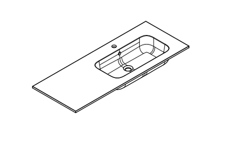 Lucena Bath  81685 48" Hasvik Single Hole Resin Sink With Integrated Countertop, Right Side Bowl