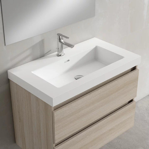 Lucena Bath  83740 24" Grey/Ceniza Single Hole Nantes Sink With Integrated Countertop