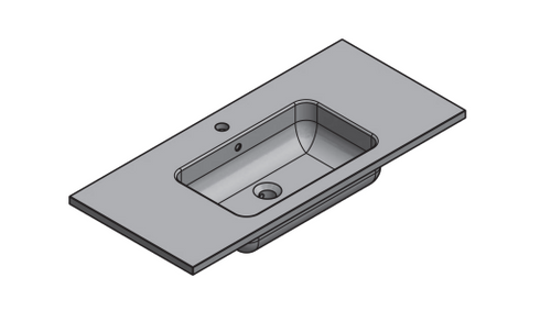 Lucena Bath  84554 40" Graphite Slim Single Hole Resin Sink With Integrated Countertop