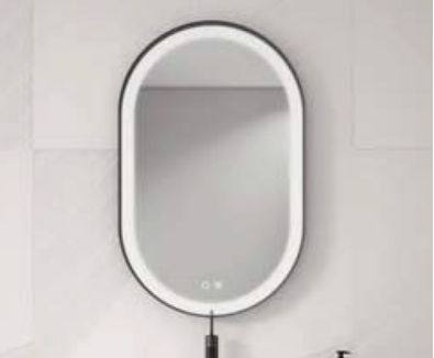 Lucena Loira Wall Mirror with LED 20" W x 31" H - Black Color - 87666