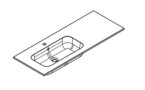 Image shown is the single hole version of the sink