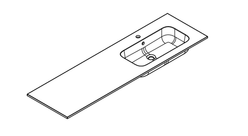 Lucena Hasvik 84544-3 Three-Hole Resin Sink With Integrated Countertop, Right Side Bowl - 64" Width