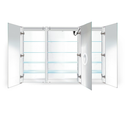 Krugg Svange6042LRR 60" X 42" LED Medicine Cabinet w/Dimmer & Defogger  - Right Hinge on middle door