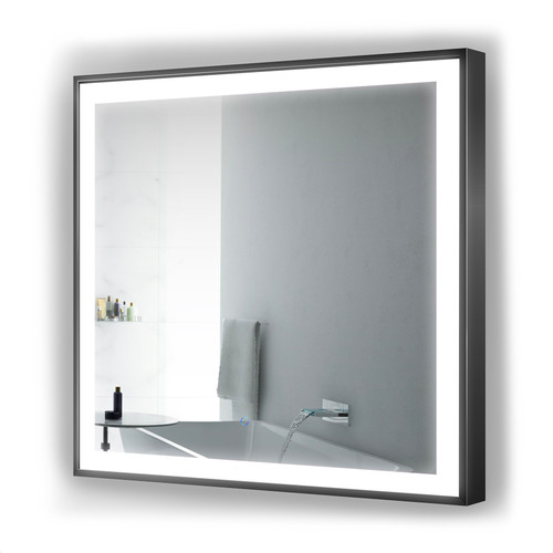 Krugg Soho3636B 36" X 36" Black LED Bathroom Mirror