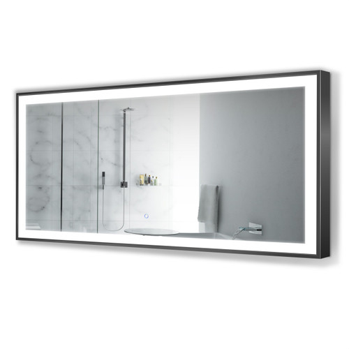 Krugg Soho6030B 60" X 30" Black Soho LED Bathroom Mirror