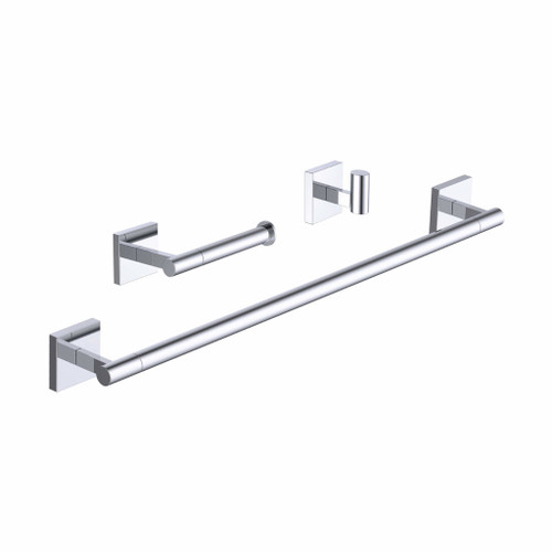 Fine Fixtures Colonia Bathroom Accessories 3 Pc Set - Polished Chrome - AC3SETPC
