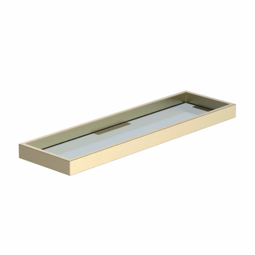 Fine Fixtures AC2GSSB Glass Bathroom Wall Shelf - Satin Brass