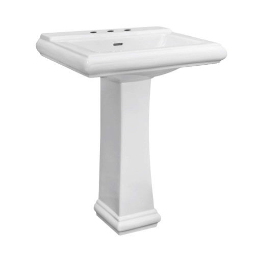 Fine Fixtures Ashfield Pedestal Lavatory Sink - White - Sink And Leg - 8" Widespread - AS2619W8