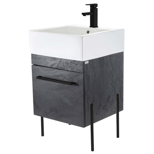 Fine Fixtures Concordia Vanity Cabinet 20" Wide - Black Marble With Black Hardware - CA20BM
