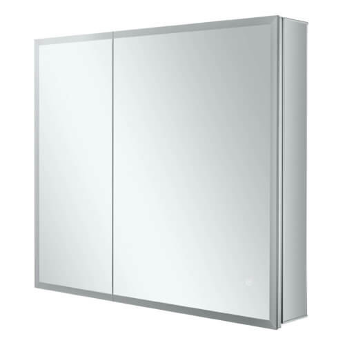 Fine Fixtures AME3030 Aluminum Medicine Cabinet 2 Door With Framed LED Light - 30 Inch X 30 Inch