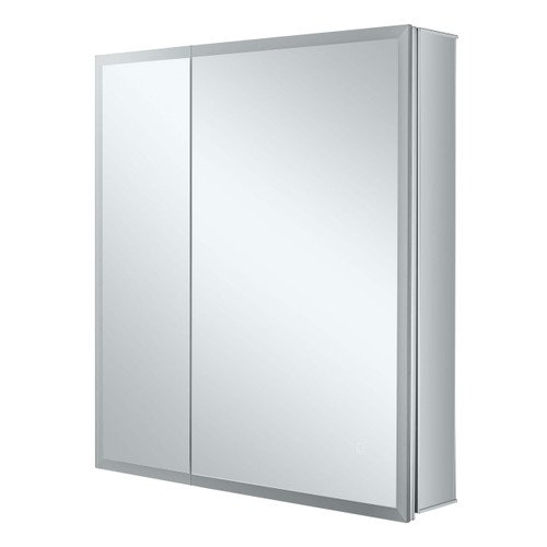 Fine Fixtures AME3036 Aluminum Medicine Cabinet 2 Door With Framed LED Light - 30 Inch X 36 Inch