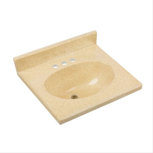 Fine Fixtures Cultured Marble Vanity Top with Integrated Sink - 19 Inch X 17 Inch - Warm Sand - MT1917S