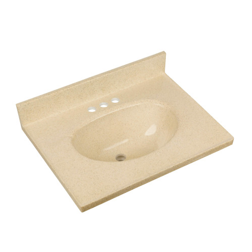 Fine Fixtures MT2519TC Cultured Marble Vanity Top with Integrated Sink - 25 Inch X 19 Inch - Cool Sand