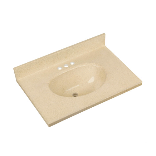 Fine Fixtures MT3119TC Cultured Marble Vanity Top with Integrated Sink - 31 Inch X 19 Inch - Cool Sand