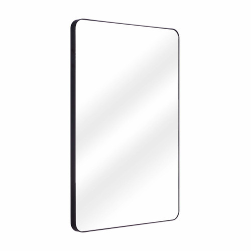 Fine Fixtures MRR1826BL Rectangular Mirror 18 Inch X 26 Inch - Round Corners - Matte Black