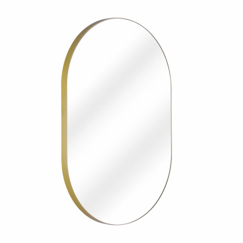 Fine Fixtures Rectangular 16 Inch X 24 Inch Mirror with Oval Corners - Satin Brass - MRO1624SB