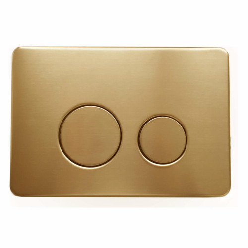 Fine Fixtures CTAM11SB Concealed Dual Flush Toilet Tank Actuator - Metal - Round Buttons - Satin Brass