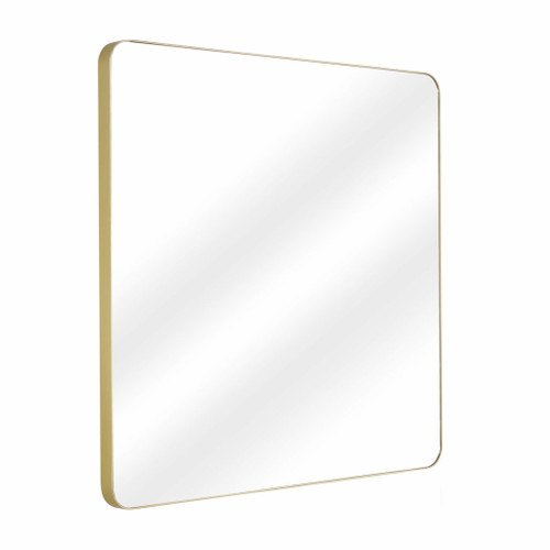 Fine Fixtures MRR2424SB Rectangular 24 Inch X 24 Inch Mirror with Round Corners - Satin Brass