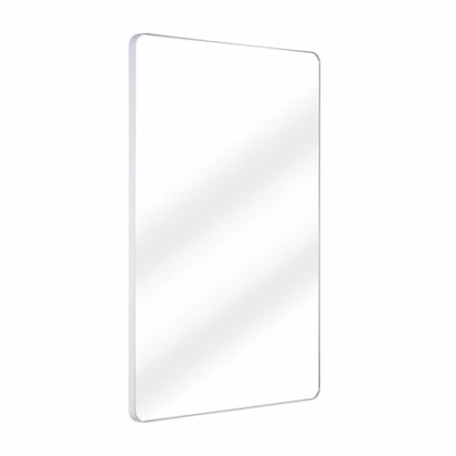 Fine Fixtures MRR2436WH Rectangular 24 Inch X 36 Inch Mirror with Round Corners - White Semi