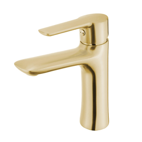 Fine Fixtures FAM4SB Round Bathroom Faucet - Single Hole - Satin Brass