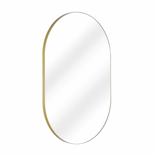 Fine Fixtures Rectangular 24 Inch X 36 Inch Mirror with Oval Corners - Satin Brass - MRO2436SB