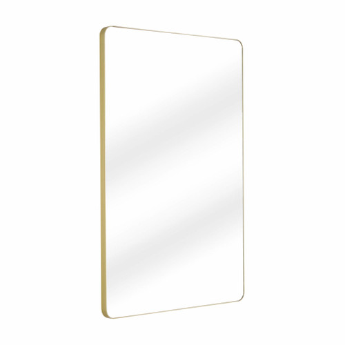 Fine Fixtures MRR2436SB Rectangular 24 Inch X 36 Inch Mirror with Round Corners - Satin Brass