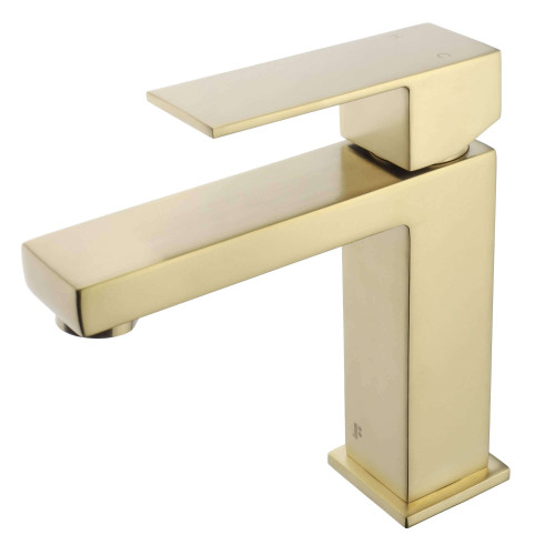 Fine Fixtures FAM3SB Square Bathroom Faucet -  Single Hole - Satin Brass