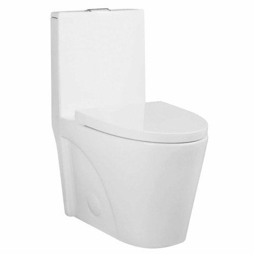 Fine Fixtures MOTB7W Ultraluxe Modern One Piece Elongated Toilet with 12" Rough-in - White