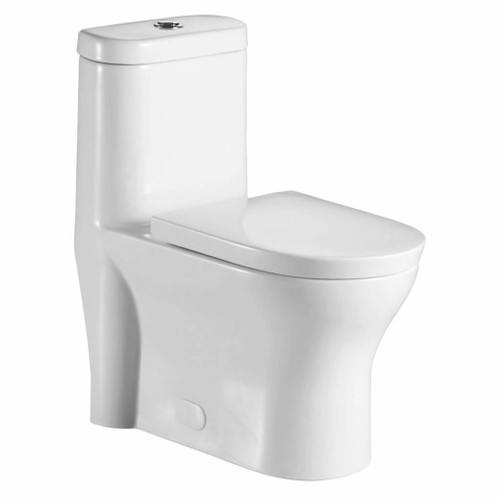 Fine Fixtures MOTB8W Majorca Modern One Piece Elongated Toilet with 12" Rough-in - White