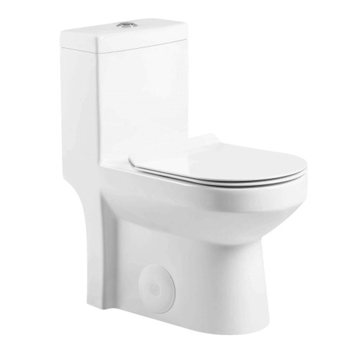 Fine Fixtures MOTB11W Jawbone Modern One Piece  Compact Round Toilet (12" Rough-In)