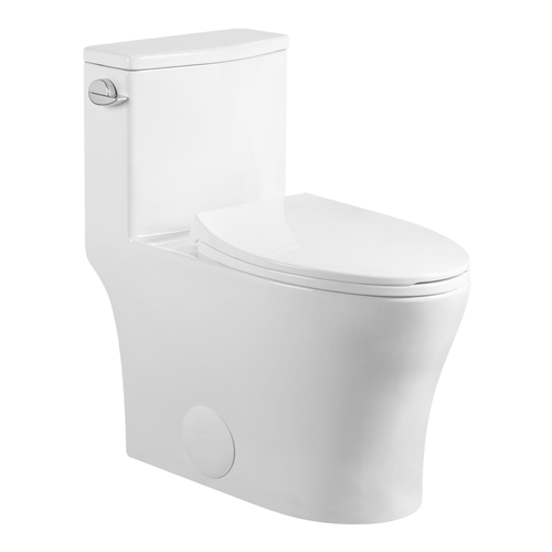 Fine Fixtures MOTB16W Modern One Piece Elongated Toilet with Side Flush