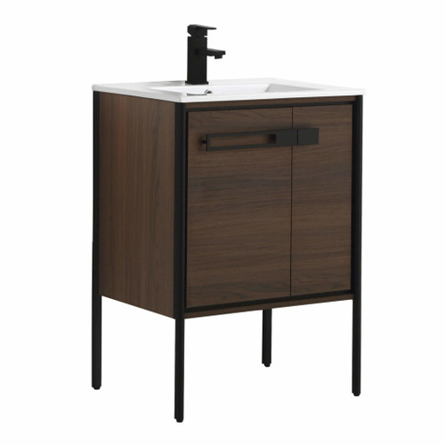 Fine Fixtures Oakville Vanity Cabinet 24 Inch Wide - Walnut Ebony