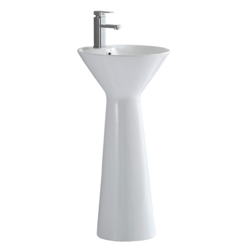 Fine Fixtures Pyramid Pedestal Sink 18 Inch X 18 Inch - White - PD1818WH