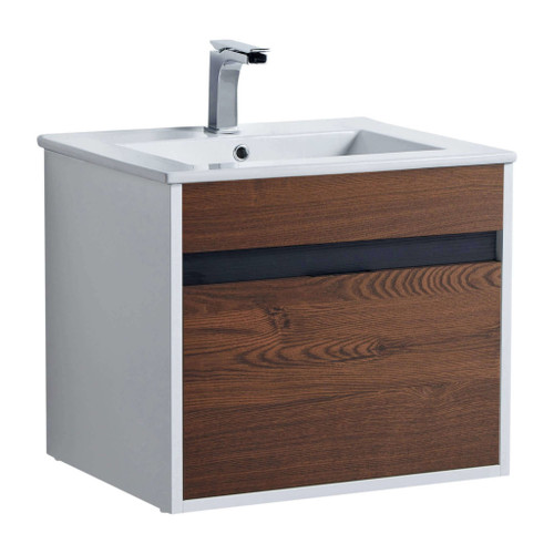 Fine Fixtures Alpine Vanity Cabinet 20 Inch Wide - Brown Walnut with Sink