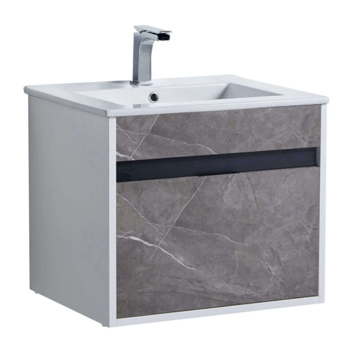 Fine Fixtures Alpine Vanity Cabinet 20 Inch Wide - Slate Grey Marble With Sink