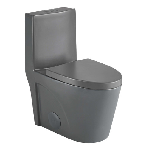 Fine Fixtures MOTB7GR-O Modern One Piece Elongated Toilet - Matte Grey (12" Rough-in)