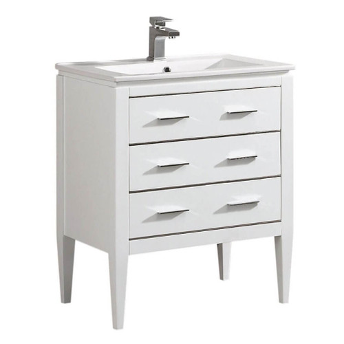 Fine Fixtures Ironwood Vanity Cabinet 24 Inch Wide With Two Drawers - White